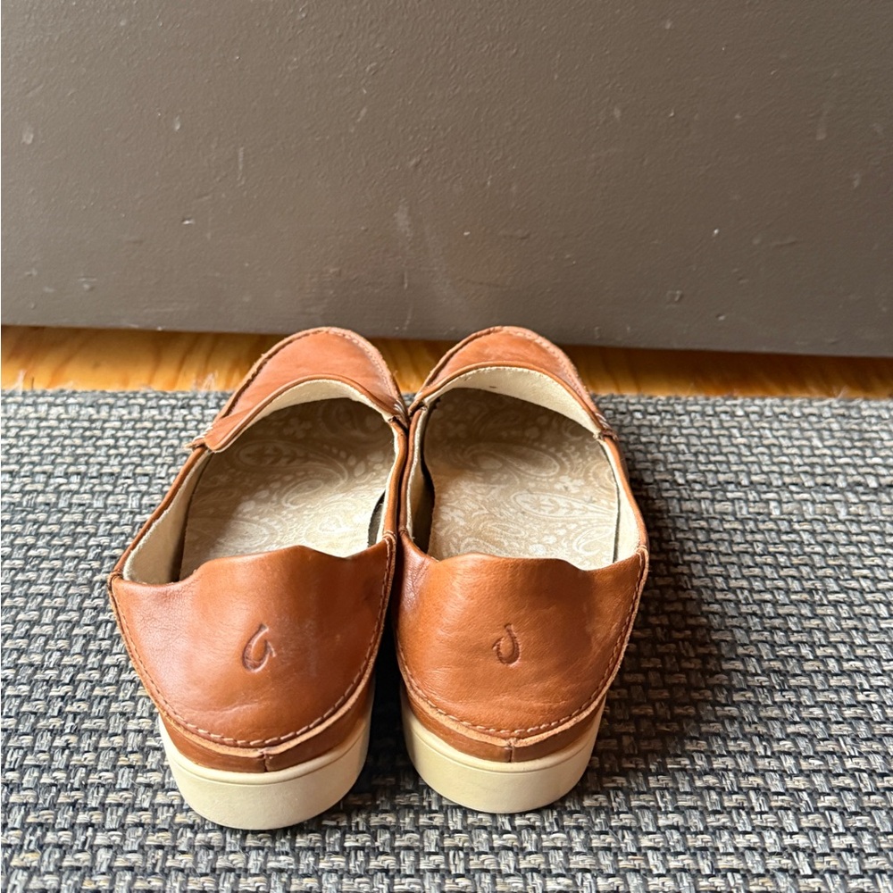 OluKai Brown Leather Loafers